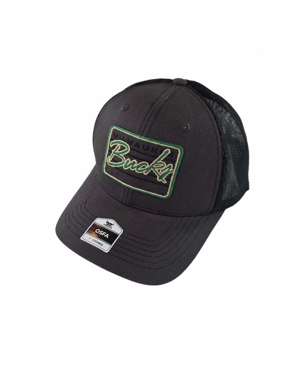 Fan Favorite Milwaukee Bucks Trucker Hat Unisex OSFA Black Mesh Adjustable NWT